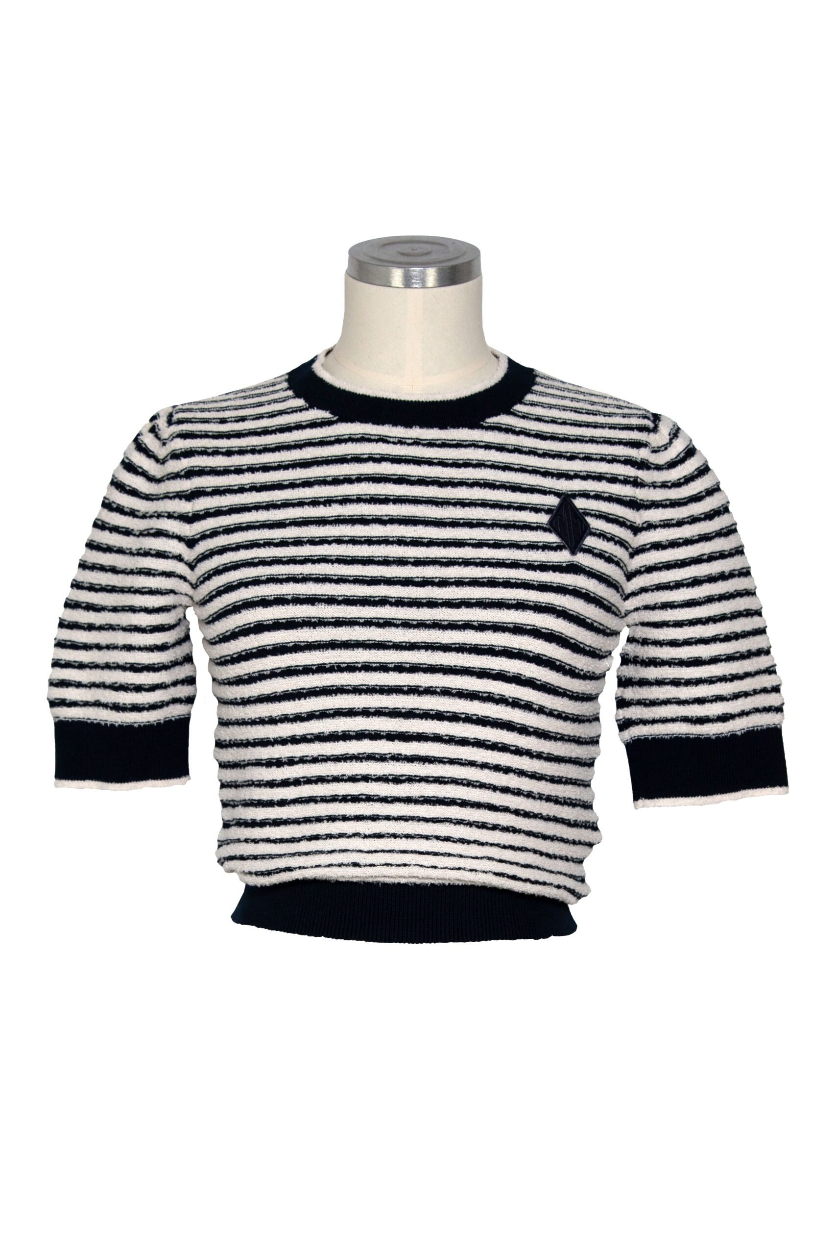 Maje Strickpullover mit Streifen in Dunkelblau und Weiß