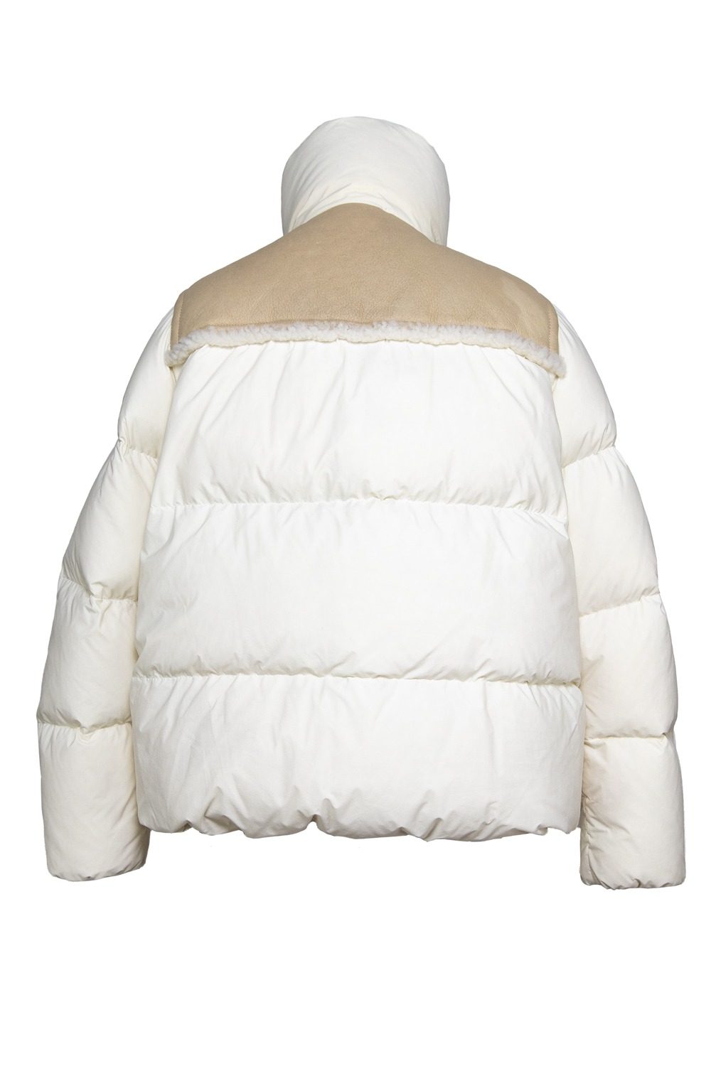 Thumbnail of http://Moncler%20Daunenjacke%20mit%20Lederbesatz%20in%20Weiß