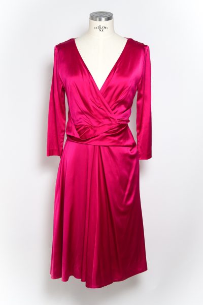 Talbot Runhof Satin Kleid in Pink