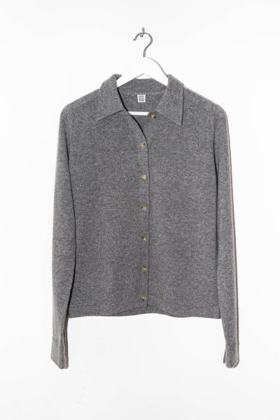 Toteme Strickjacke aus Kaschmir in Dunkelgrau