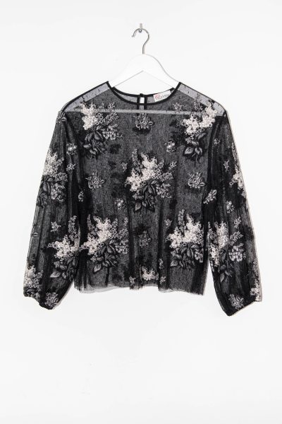 Red Valentino Tüllbluse mit Stickereien