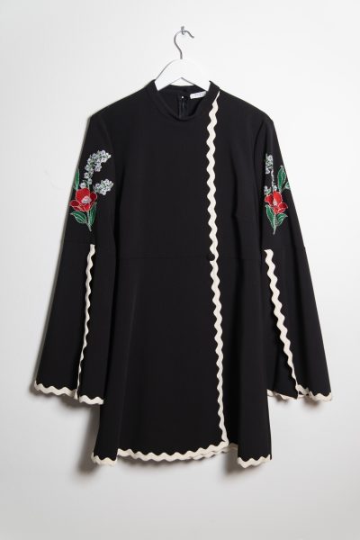 Vivetta weites Midikleid mit Blumenmotiven in Schwarz