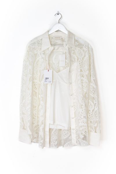 Zimmermann Spitzenbluse und Camisole in Weiß
