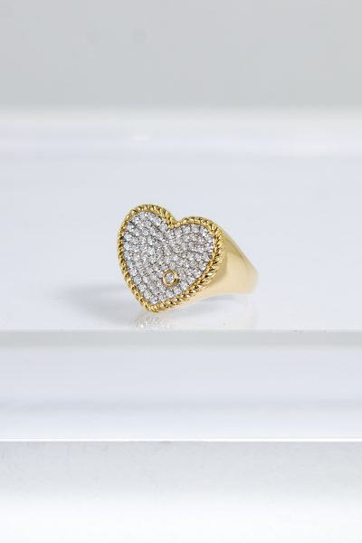 Yvonne Leon "Chevalier Coer Diamants" Ring aus 750 er Gelbgold