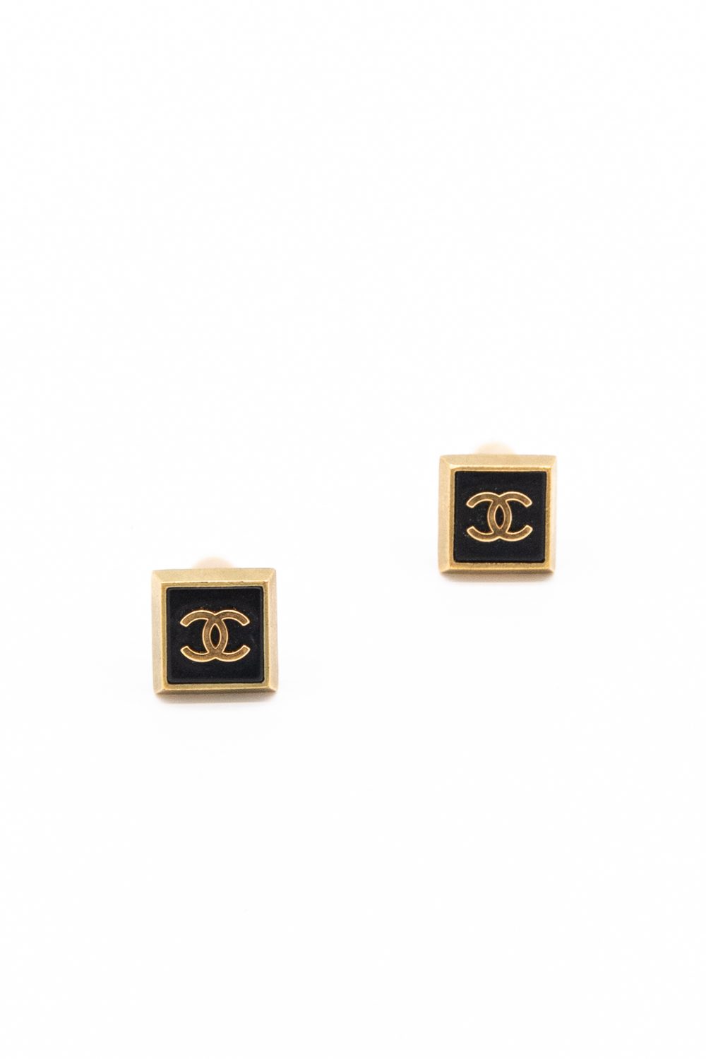 Chanel Vintage Ohrclips in Schwarz und Gold