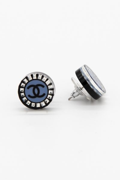 Chanel Ohrringe mit CC-Logo in Blau
