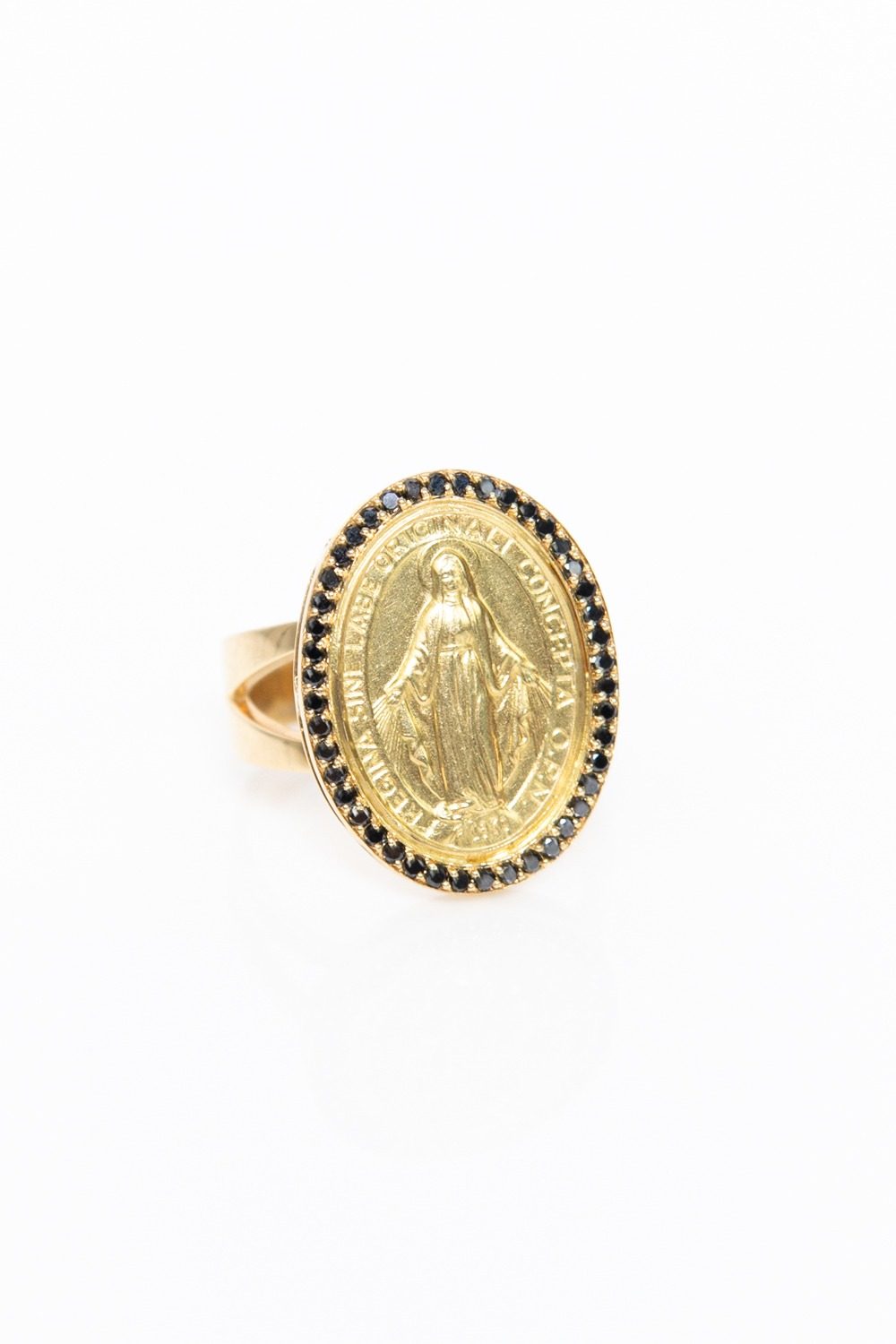Roseark Ring in Gelbgold mit schwarzen Diamanten