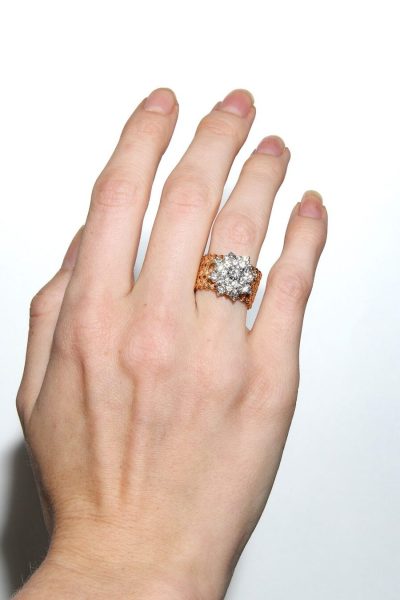 Fabienne Belnou geflochtener Ring mit Diamanten