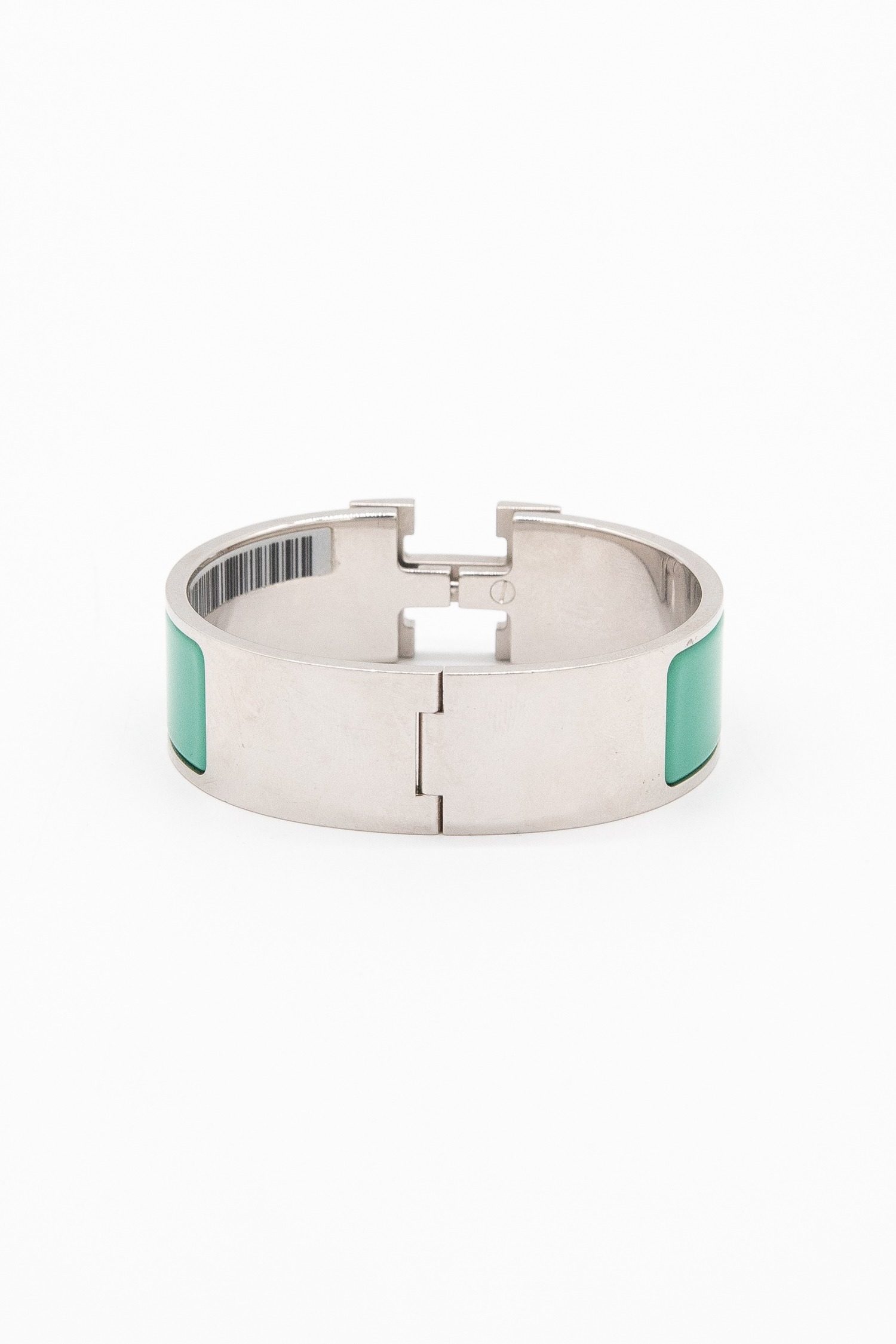 Thumbnail of http://Hermès%20Clic%20Clac%20H%20Armband%20in%20Grün%20und%20Silber