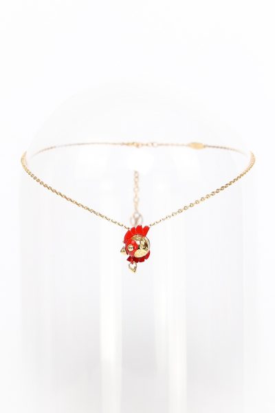 Louis Vuitton Halskette mit Hahnanhänger in Gold