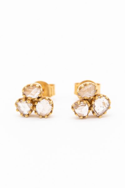 Pippa Small Ohrstecker "Diamond Dot Cluster Studs" in Gelbgold
