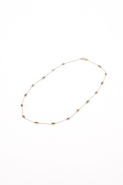 Roseark "Flow Diamond Baguette" Halskette in Rotgold