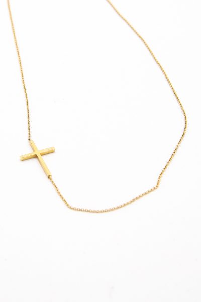 Roseark Halskette mit Kreuz in Gold