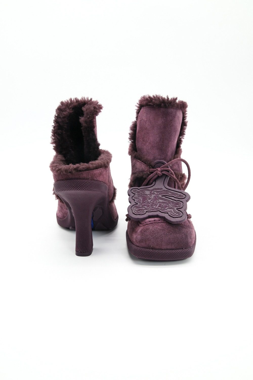 Thumbnail of http://Burberry%20Mules%20aus%20Veloursleder%20mit%20Shearling%20in%20Lila