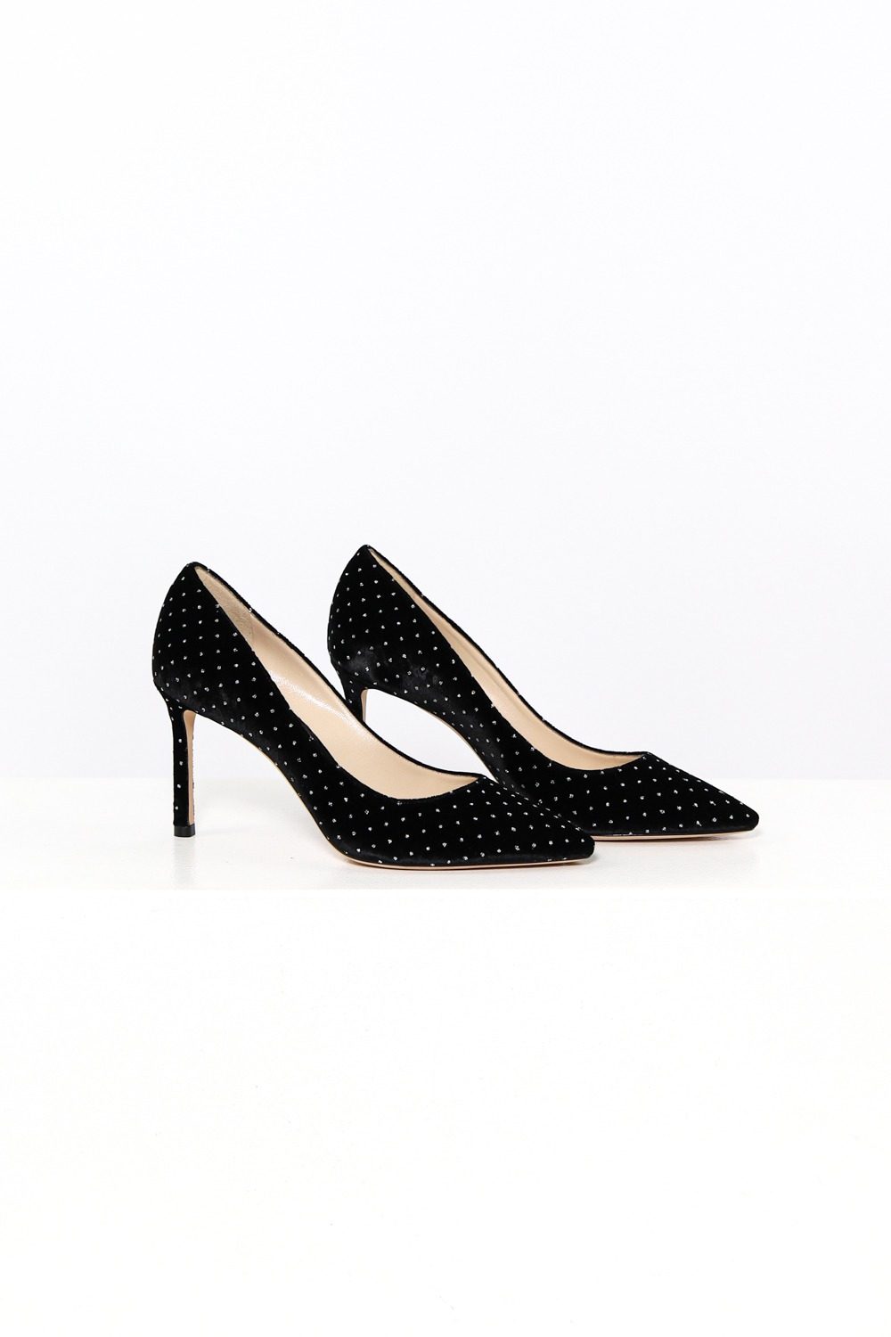 Jimmy Choo Samt-Pumps in Schwarz mit Strass