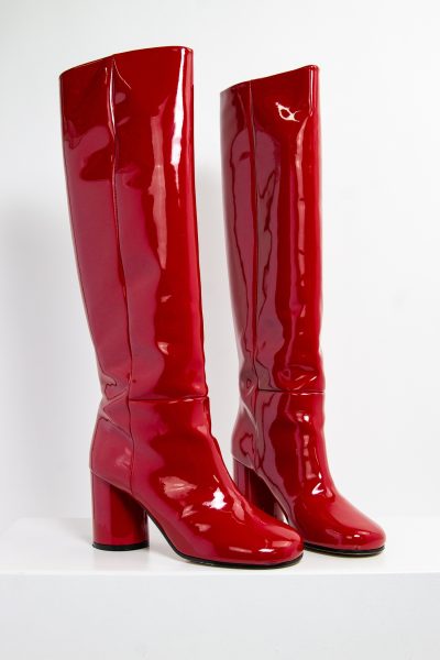 Maison Margiela Stiefel aus Lackleder in rot