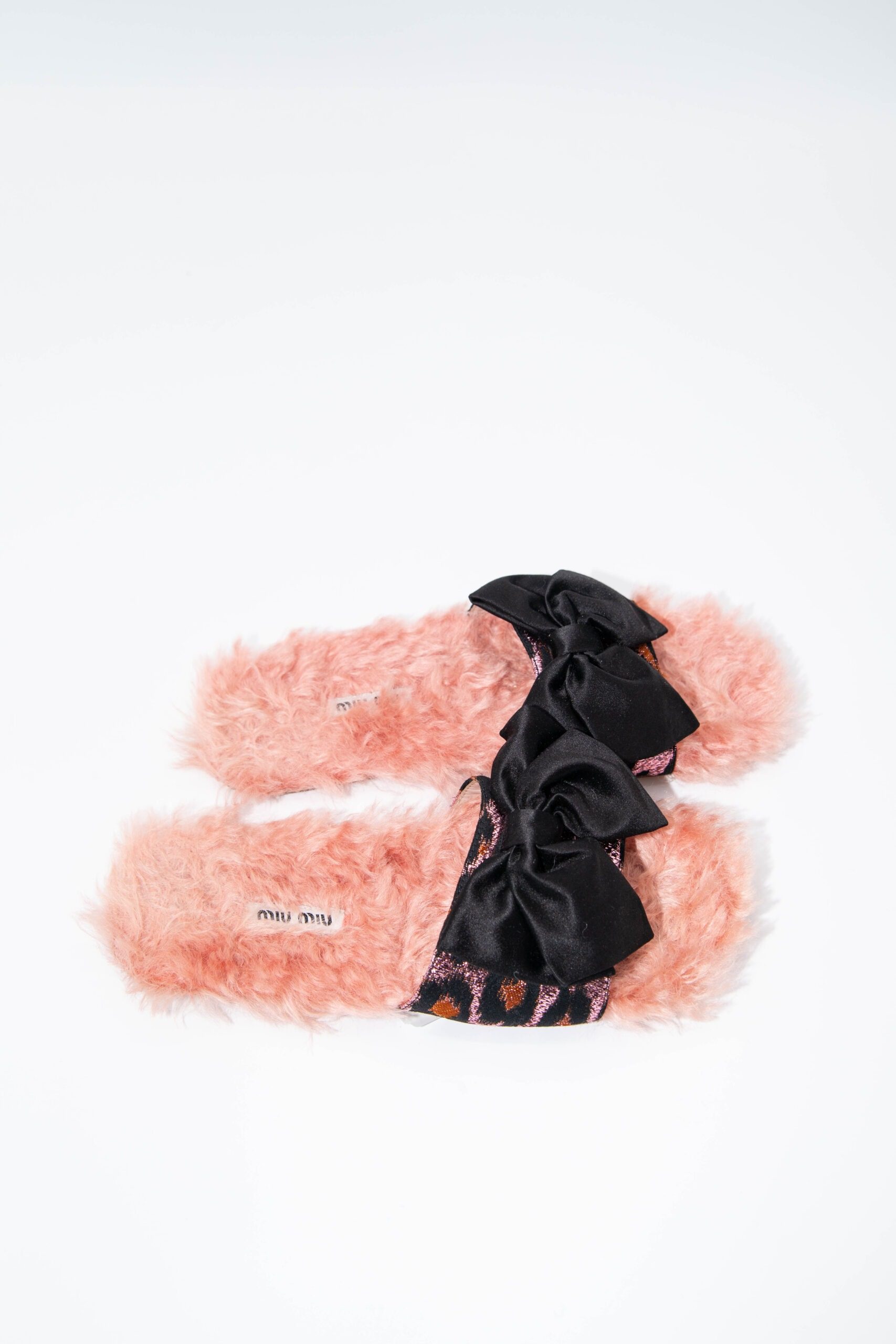 Miu Miu Pantoletten mit schwarzer Schleife