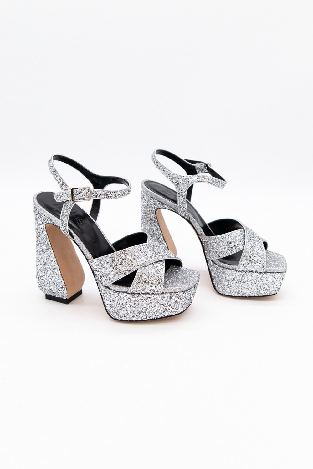 Thumbnail of http://Si%20Rossi%20Glitzer%20Plateau-Sandalette%20in%20Silber