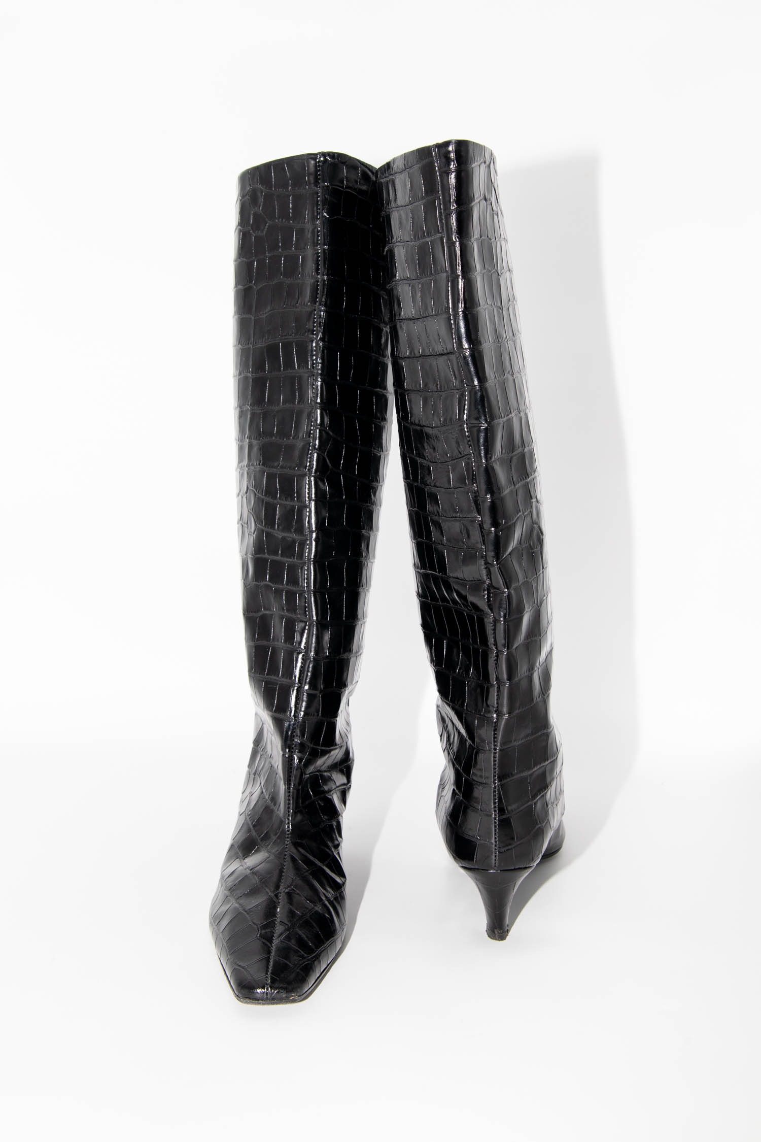 Thumbnail of http://Toteme%20Wide%20Shaft%20Stiefel%20mit%20Croco-Optik%20in%20Schwarz