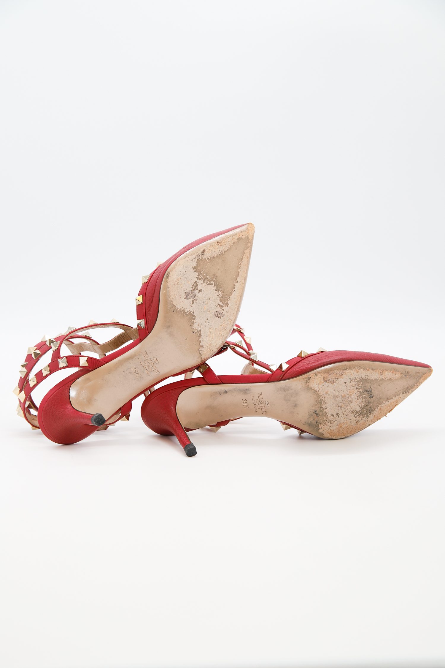 Valentino "Rockstud" Pumps in Rot und Gold