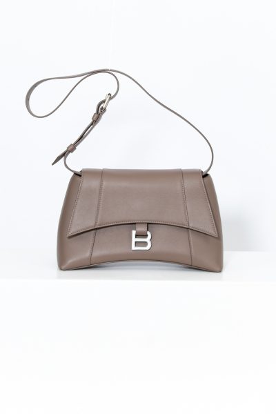 Balenciaga "Downtown" Schultertasche in Taupe