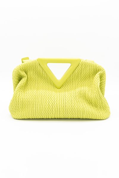 Bottega Veneta "Point Triangle" Umhängetasche in Limette