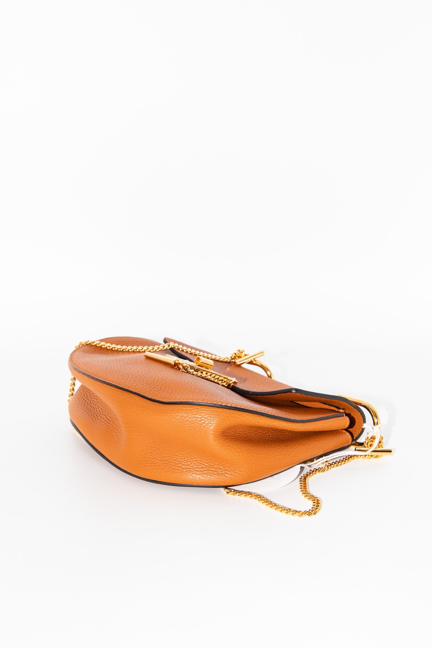 Chloé "Medium Drew" Umhängetasche in Cognac