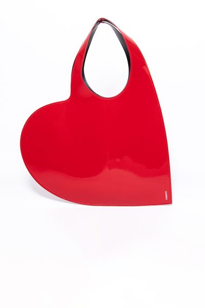 Coperni "Heart" Schultertasche aus Lack in Rot