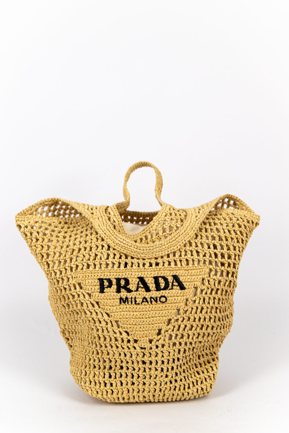 Prada Shopper in Natur aus Bast