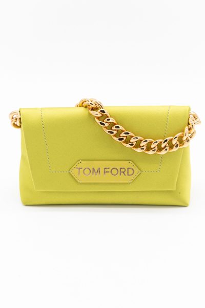Tom Ford "Satin Label Mini Chain Bag" in pistazien-grün