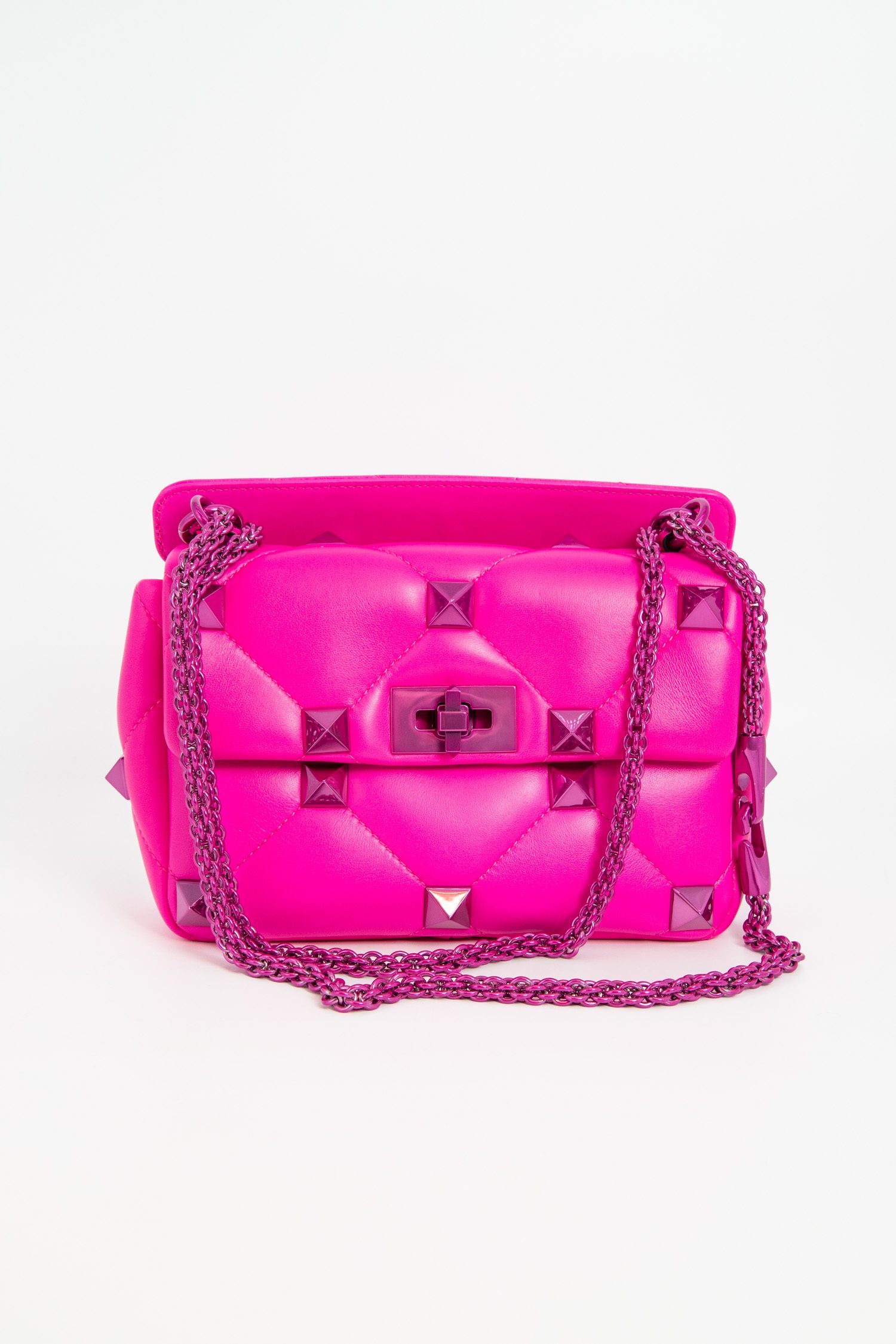 Valentino Medium "Roman Stud" Umhängetasche in Pink
