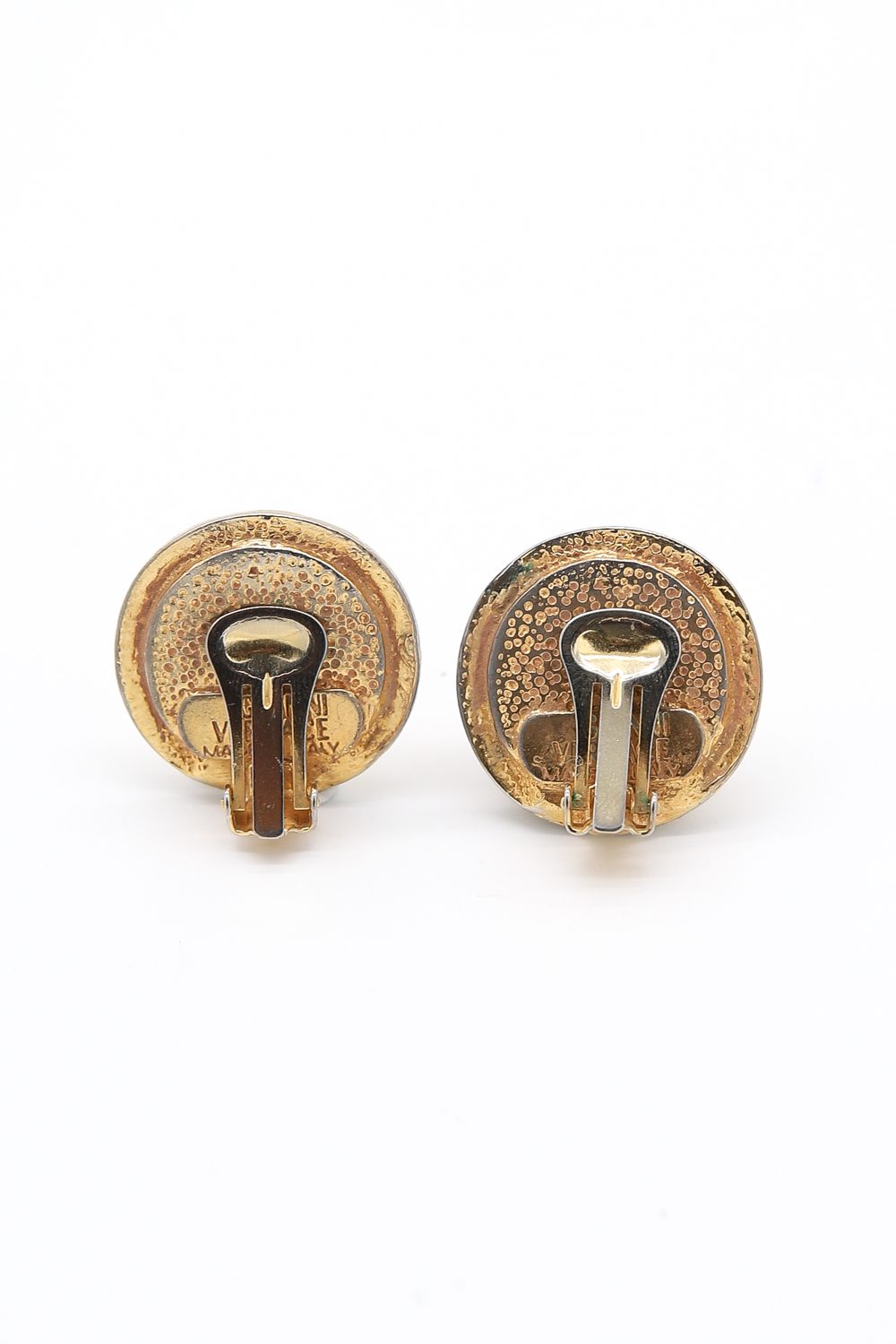 Versace Ohrclips mit Medusa-Motiv in Gold und Schwarz