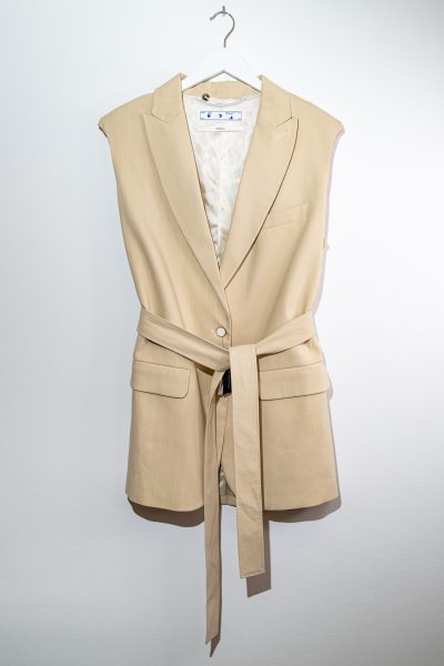 Off-White Formal Blazer-Weste mit Nadelstreifen in Beige