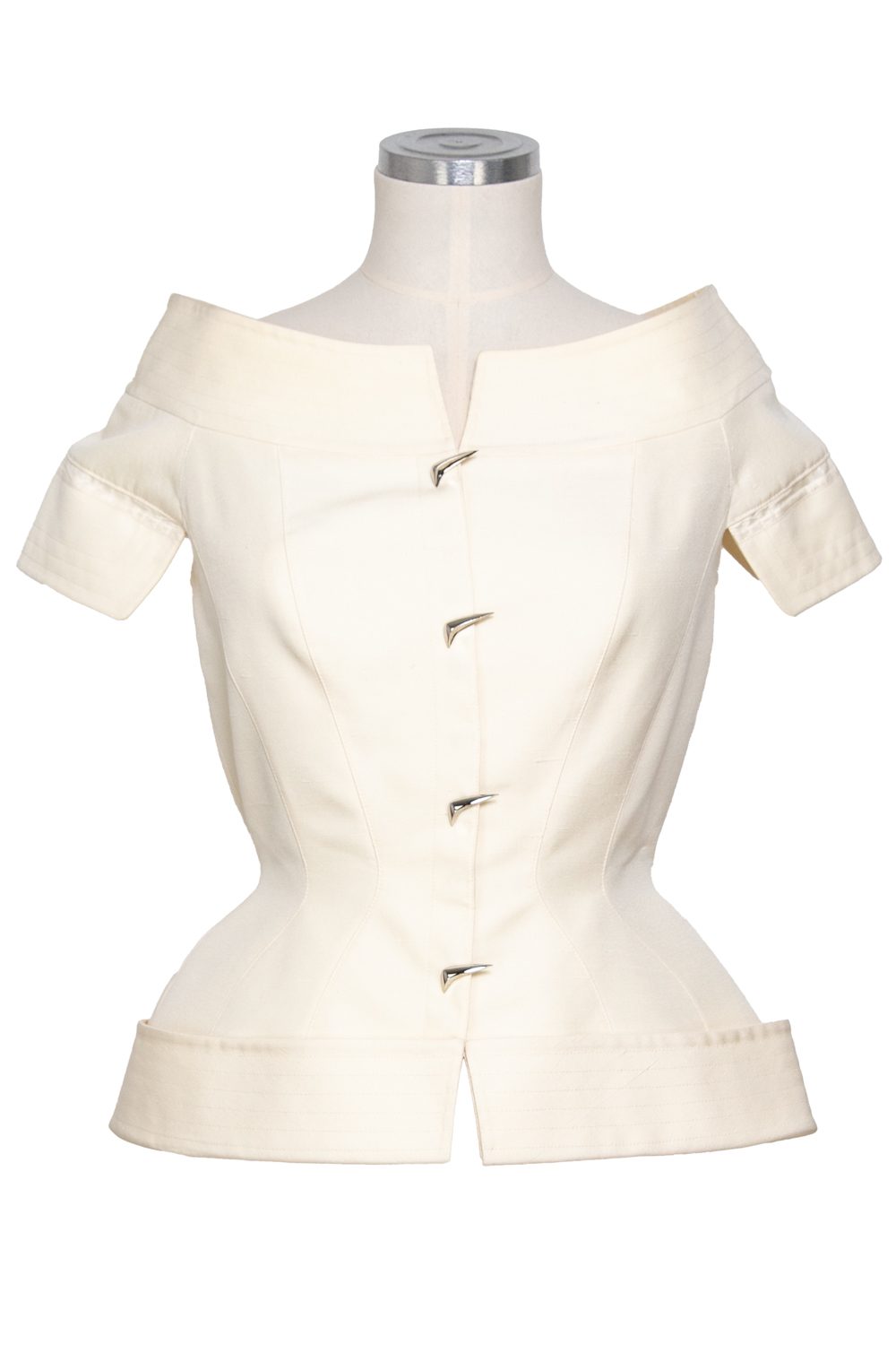 Mugler Vintage Set in Ecru und Silber