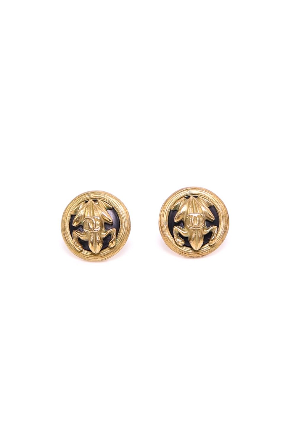 Thumbnail of http://Chanel%20Vintage%20Ohrclips%20mit%20Frosch-Detail