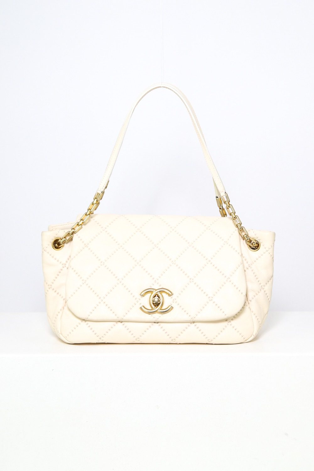 Chanel "Stitch Flap Bag" in Ecru