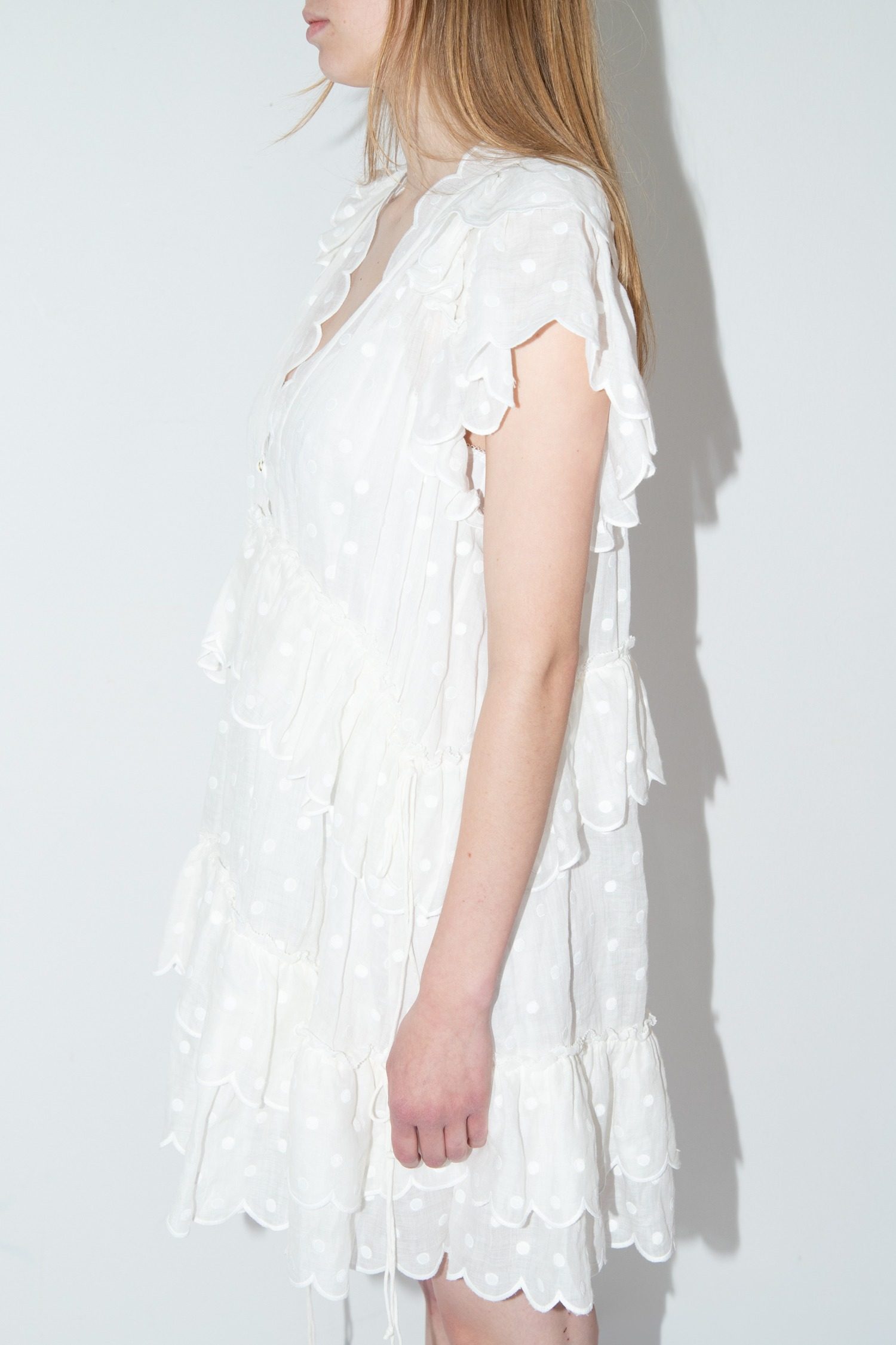 Thumbnail of http://Zimmermann%20Mae%20Minikleid%20mit%20Punkten%20in%20Weiß