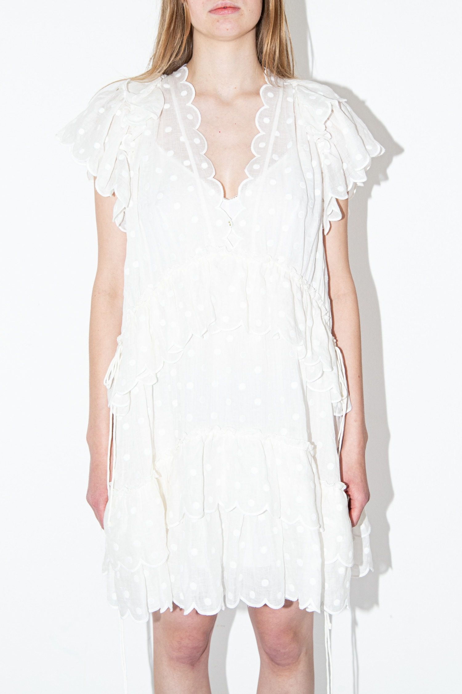 Thumbnail of http://Zimmermann%20Mae%20Minikleid%20mit%20Punkten%20in%20Weiß