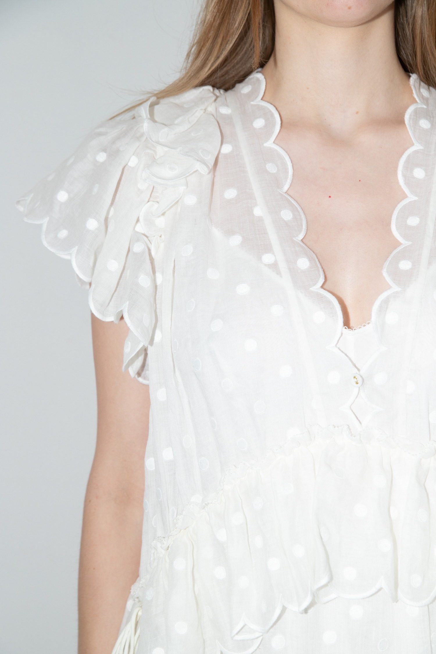 Thumbnail of http://Zimmermann%20Mae%20Minikleid%20mit%20Punkten%20in%20Weiß