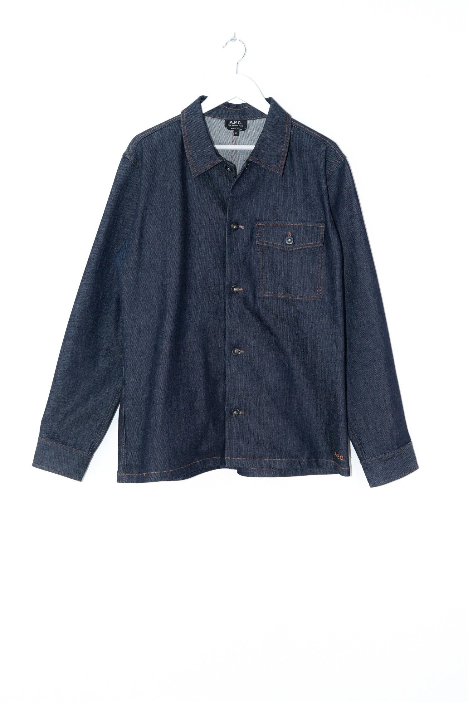 Thumbnail of http://A.P.C%20Jeansjacke%20im%20Workwear-Stil%20in%20Dunkelblau