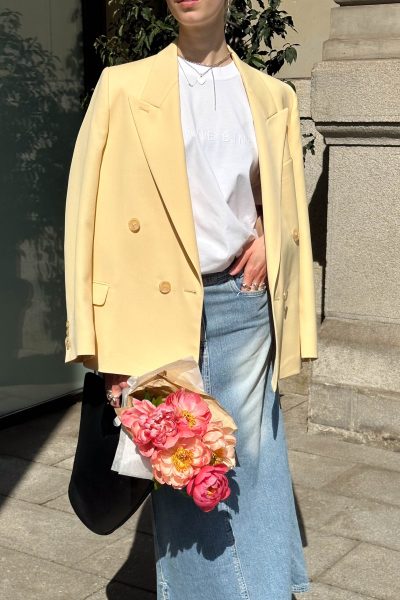 Acne Studios zweireihiger Blazer in Gelb