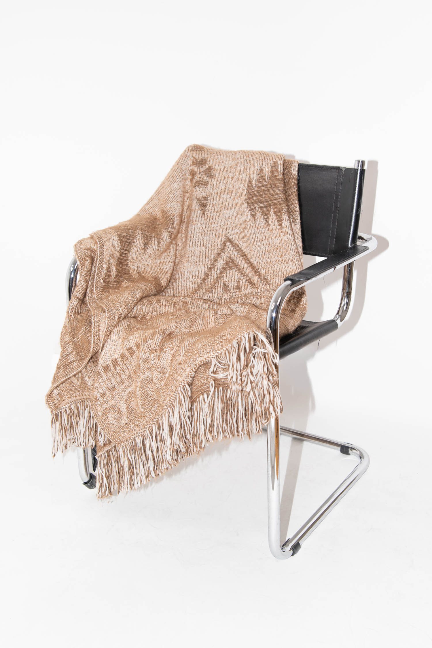 Alanui gemusterte Decke mit Fransen in Hellbraun