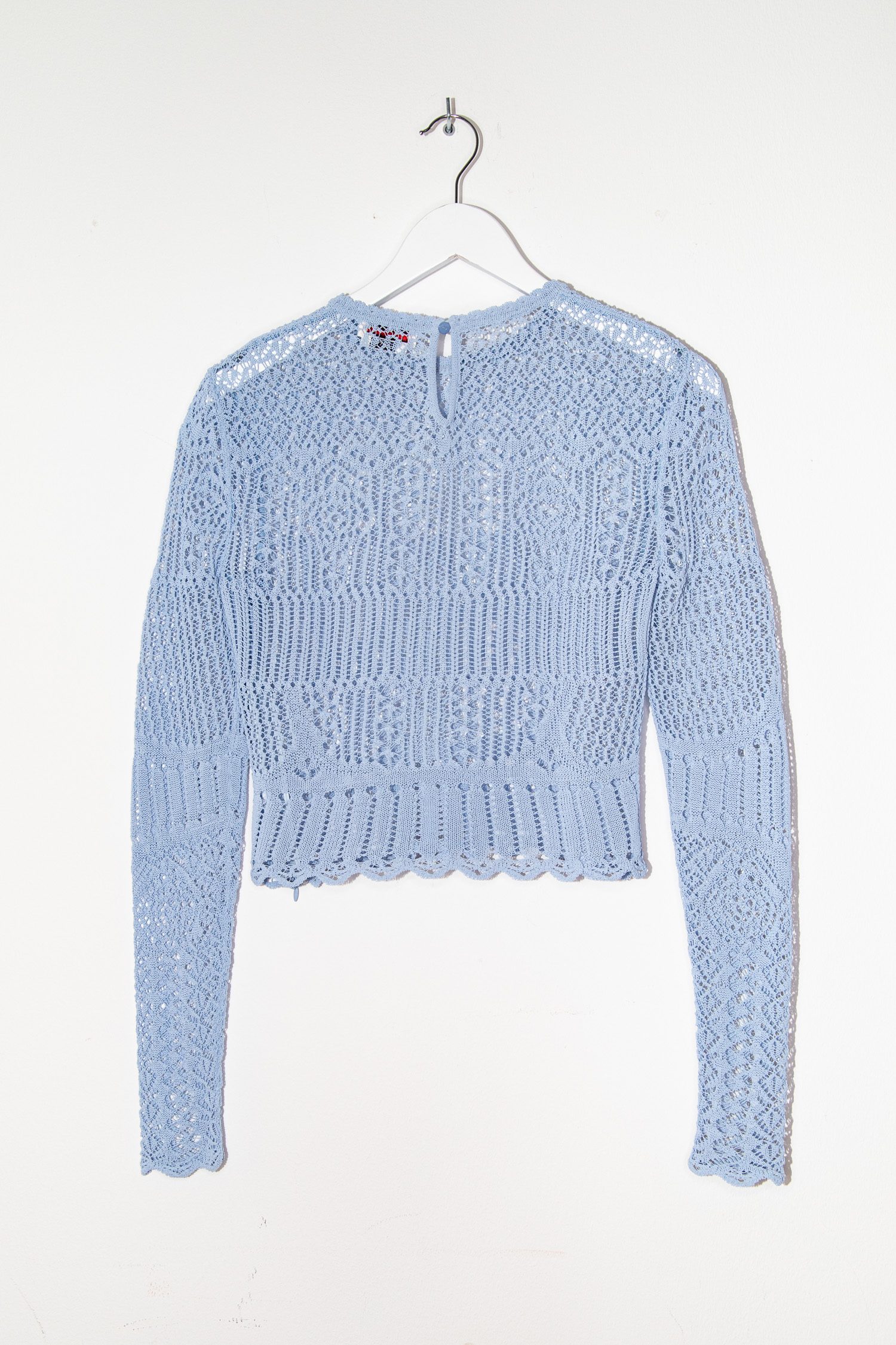 Alexander McQueen Häkeloberteil in Hellblau