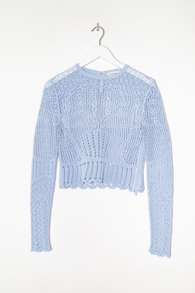 Alexander McQueen Häkeloberteil in Hellblau