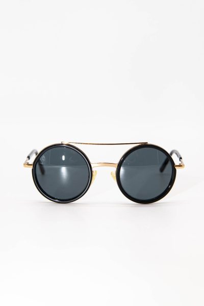 Andy Wolf runde Sonnenbrille in Schwarz und Gold