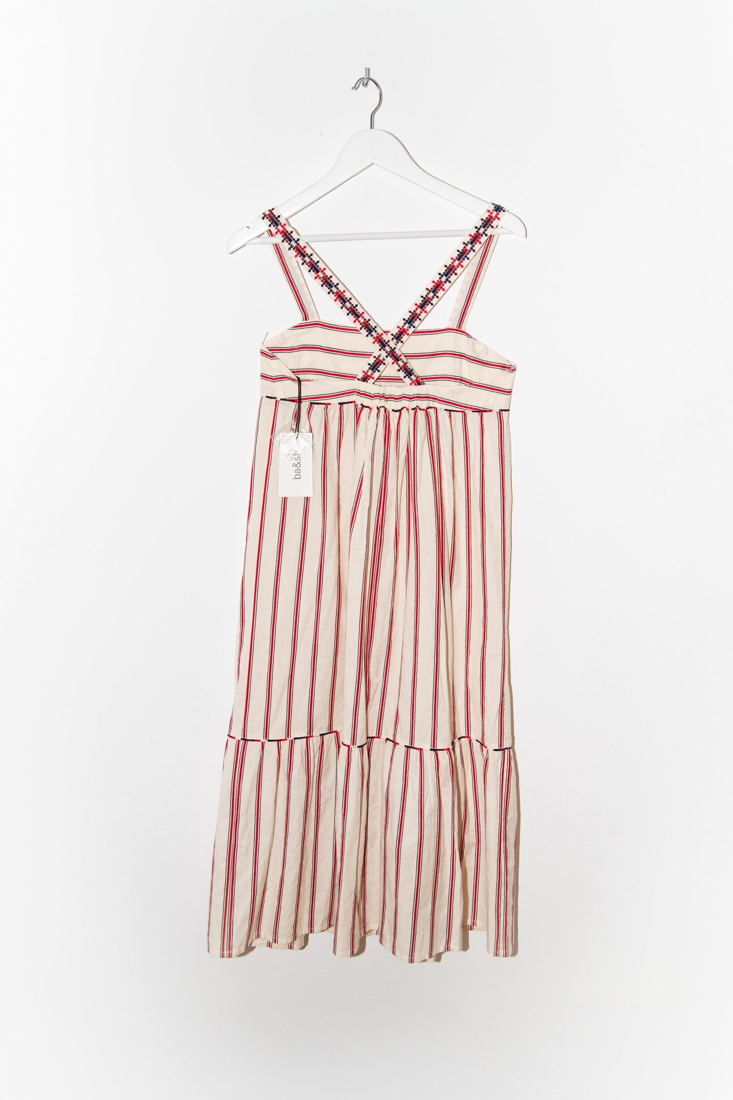 Thumbnail of http://Ba&sh%20Rafa%20Midikleid%20mit%20Streifen%20in%20Ecru