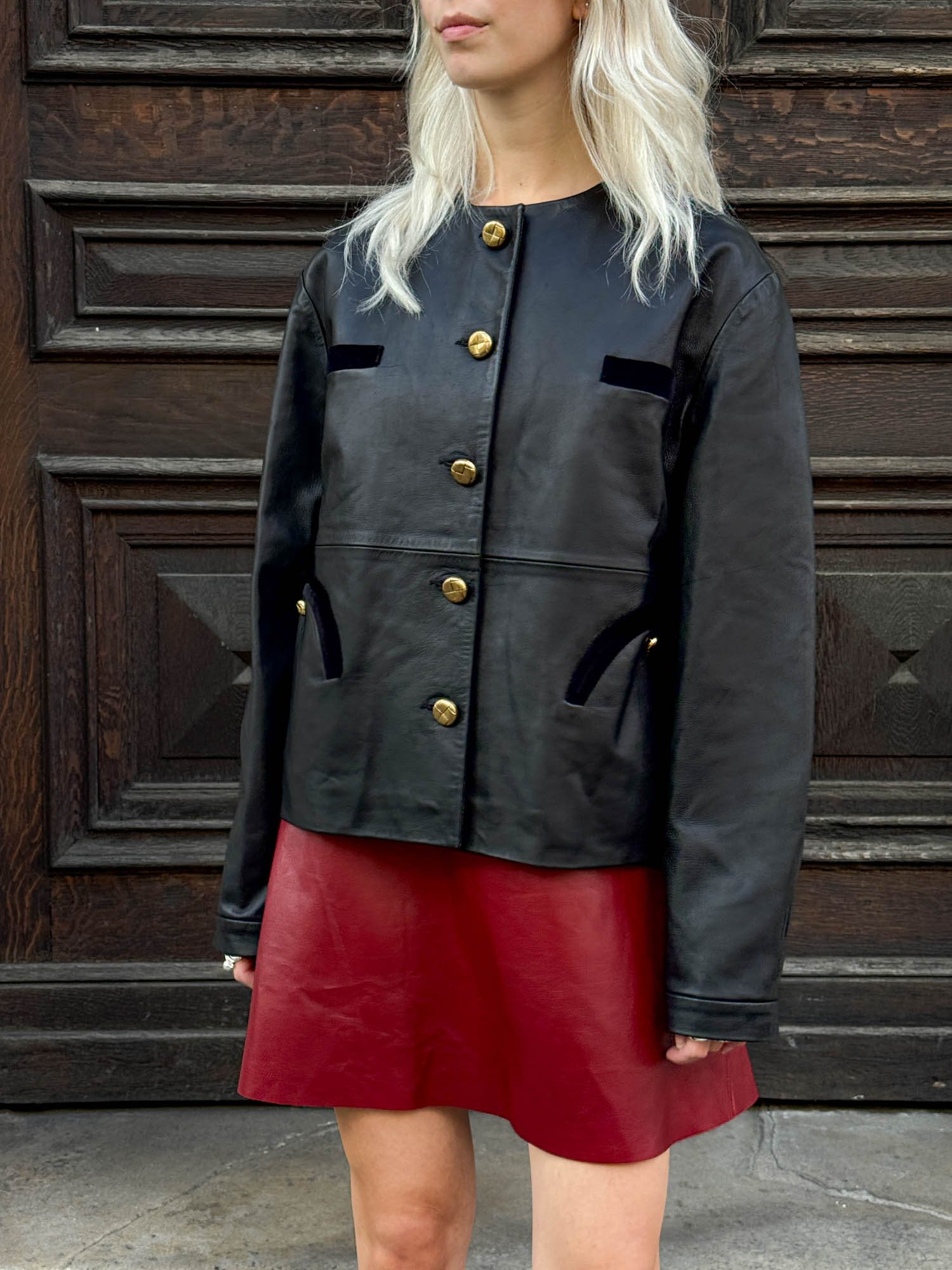 Blazé Milano "Vegas Baby Gliss Bolero" Lederjacke in Schwarz