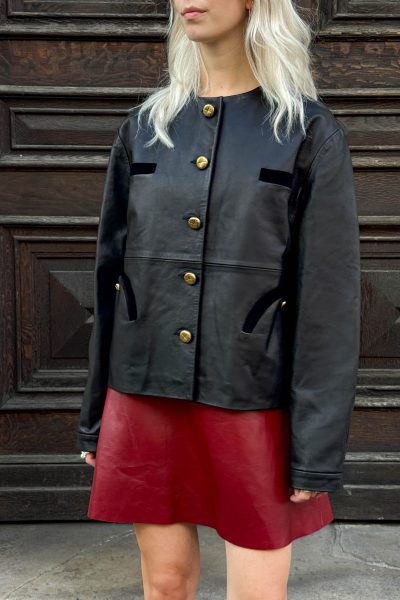 Blazé Milano "Vegas Baby Gliss Bolero" Lederjacke in Schwarz