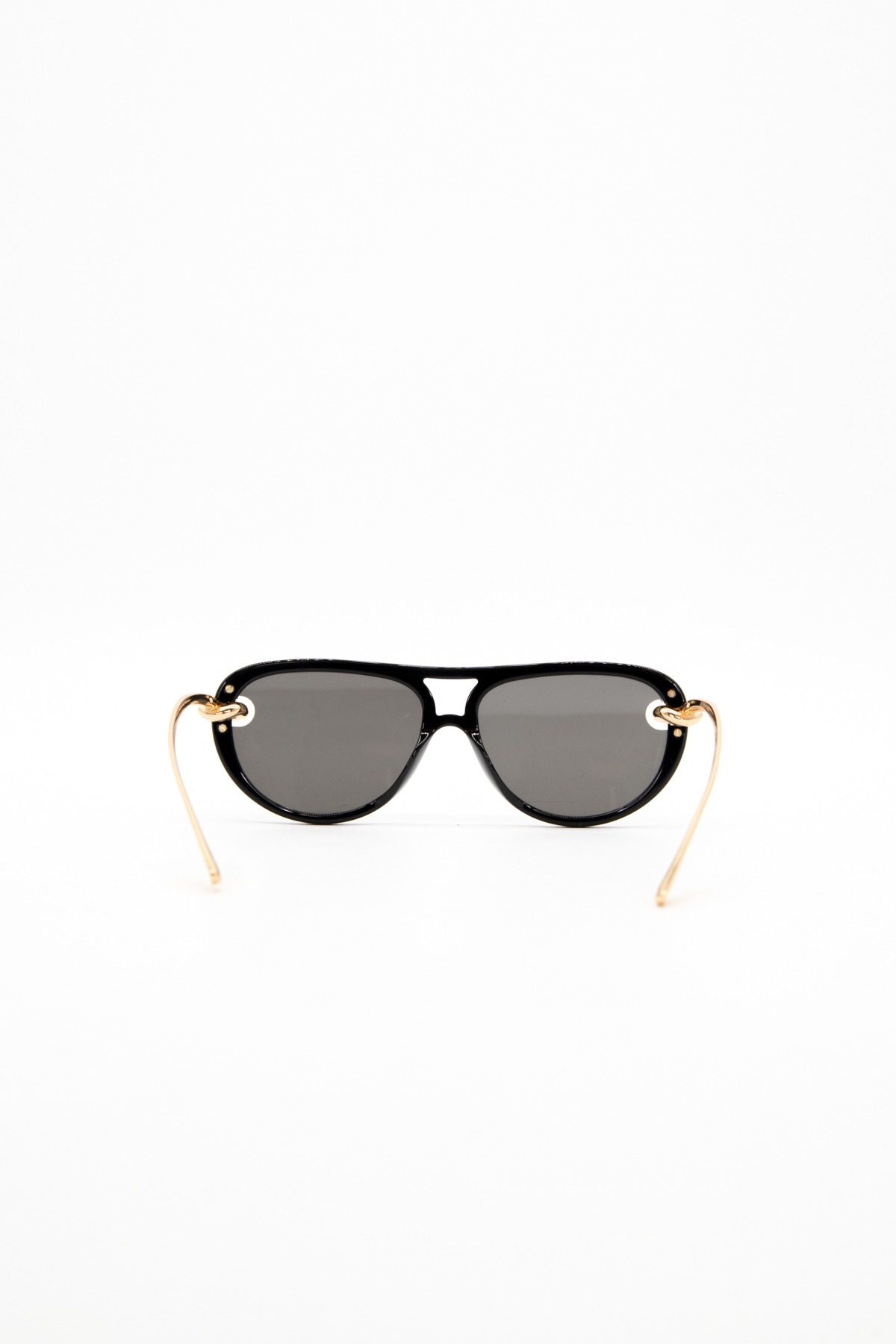 Thumbnail of http://Bottega%20Veneta%20Knot%20Aviator%20Sonnenbrille%20in%20Schwarz%20und%20Gold