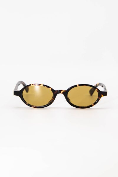 Bottega Veneta "Ovale Classic" Sonnenbrille in Braun und Gelb